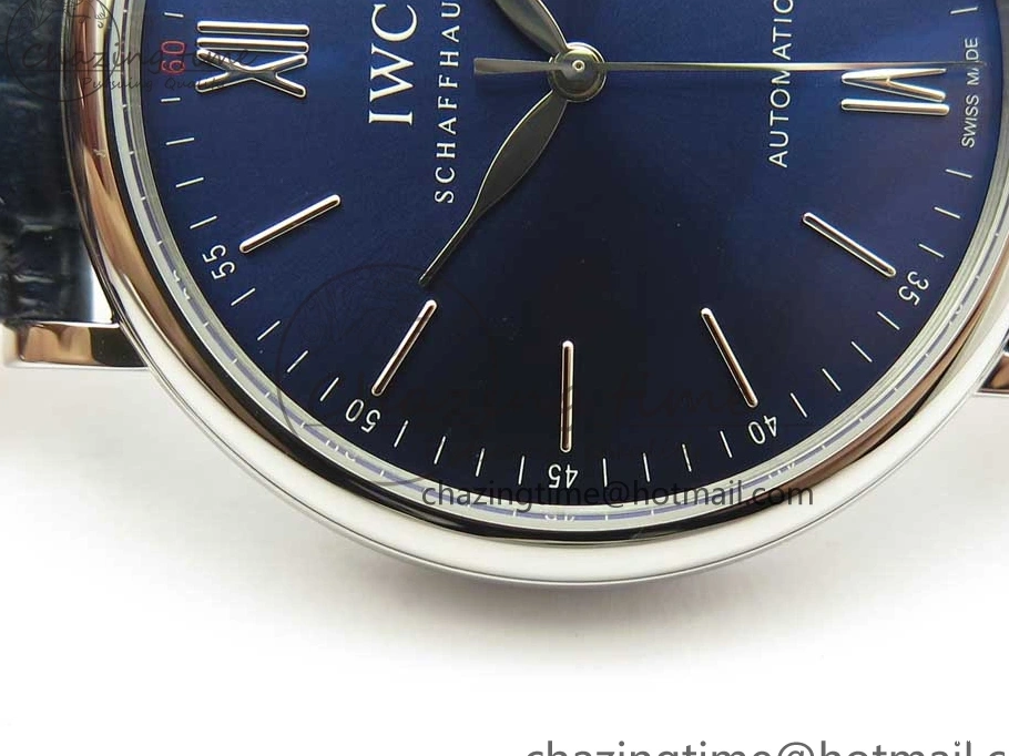 MIROTIME 0419 Portofino Automatic SS FKF 1:1 Best Edition Blue Dial on Blue Leather Strap A Cozy 7133